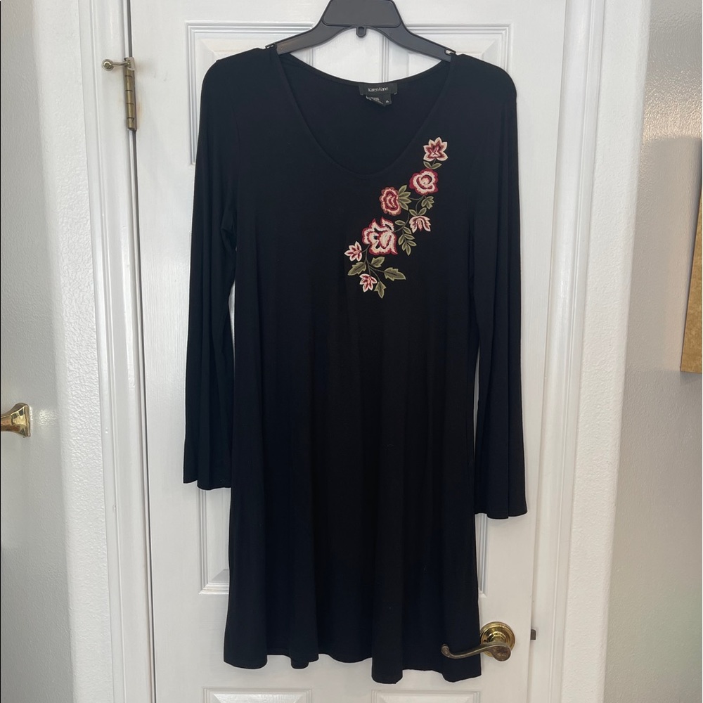 Long sleeve cotton tshirt shift dress